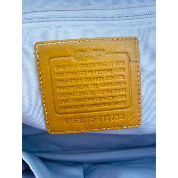 COACH Pleated mustard Full Grain Leather Soho Satchel Handbag F13732 - Picture 10 of 10